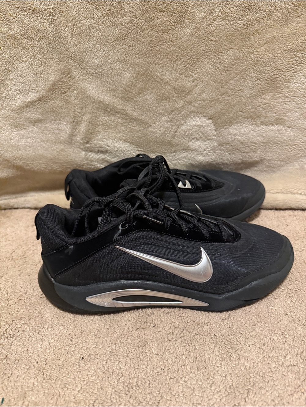 Nike Kids Black Aja Wilson Sneakers with Silver Swoosh Accents